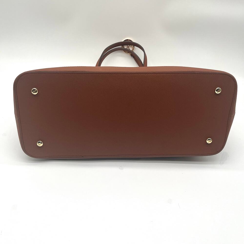 HENRI BENDEL Leather Satchel, Large Brown Tote - Picture 9 of 13